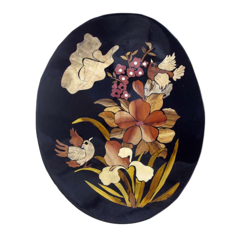 تابلو معرق کاری مدل گل و مرغ بیضی کد 1-400