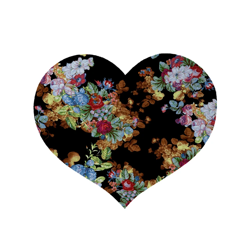 پادری مدل قلب طرح گل کد 5703 سایز 90x90 سانتی متر 