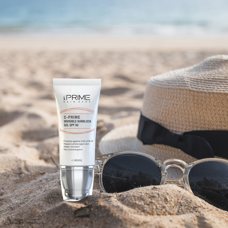 ژل ضدآفتاب بی‌رنگ پرایم SPF50 مدل C-Prime مناسب برای انواع پوست، حجم 40 میلی‌لیتر