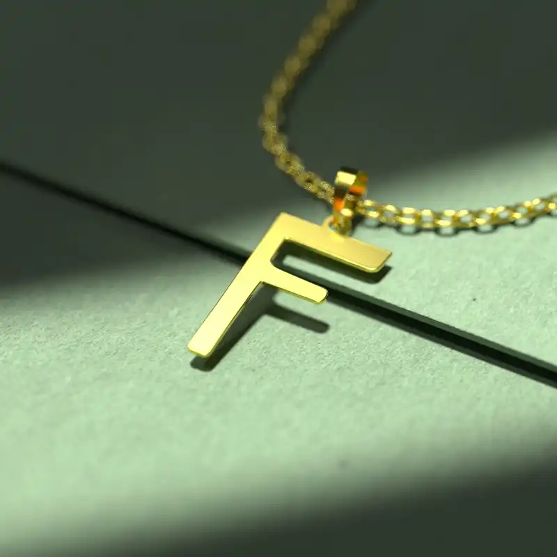 گردنبند طلا 18 عیار زنانه مدوپد مدل حرف F کد H3-1-1240