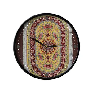 ساعت دیواری مدوپد طرح قالی قم ترنجی بیضی مدل C-Ghom143