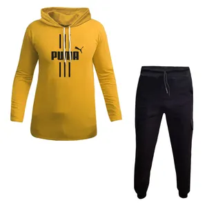 ست تی شرت کلاه دار و شلوار مردانه مدل PU 4655