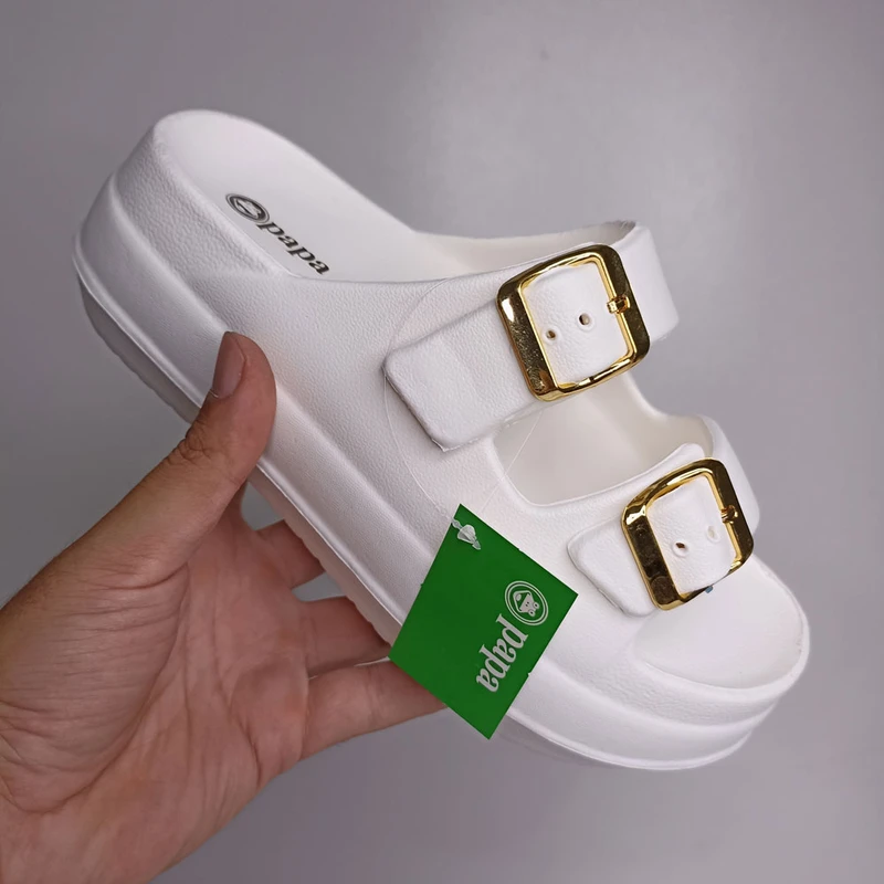 عکس شماره 10 : دمپایی زنانه پاپا مدل نقره کد 1662-cr