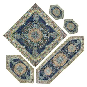 ست پنج تکه رومیزی ترمه مدل افشار