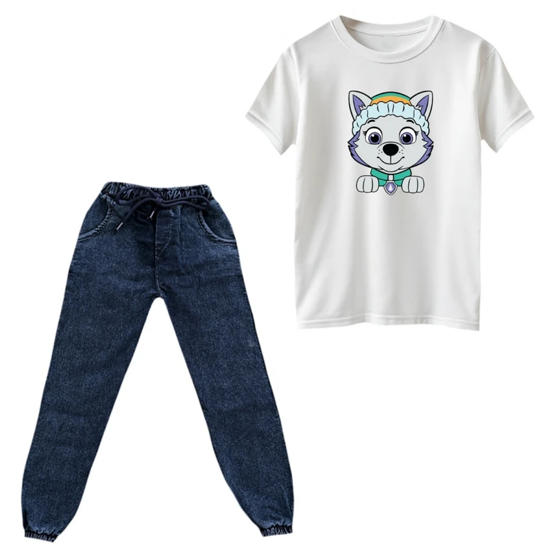 ست تی‌شرت و شلوار پسرانه مدل سگ نگهبان کد 06