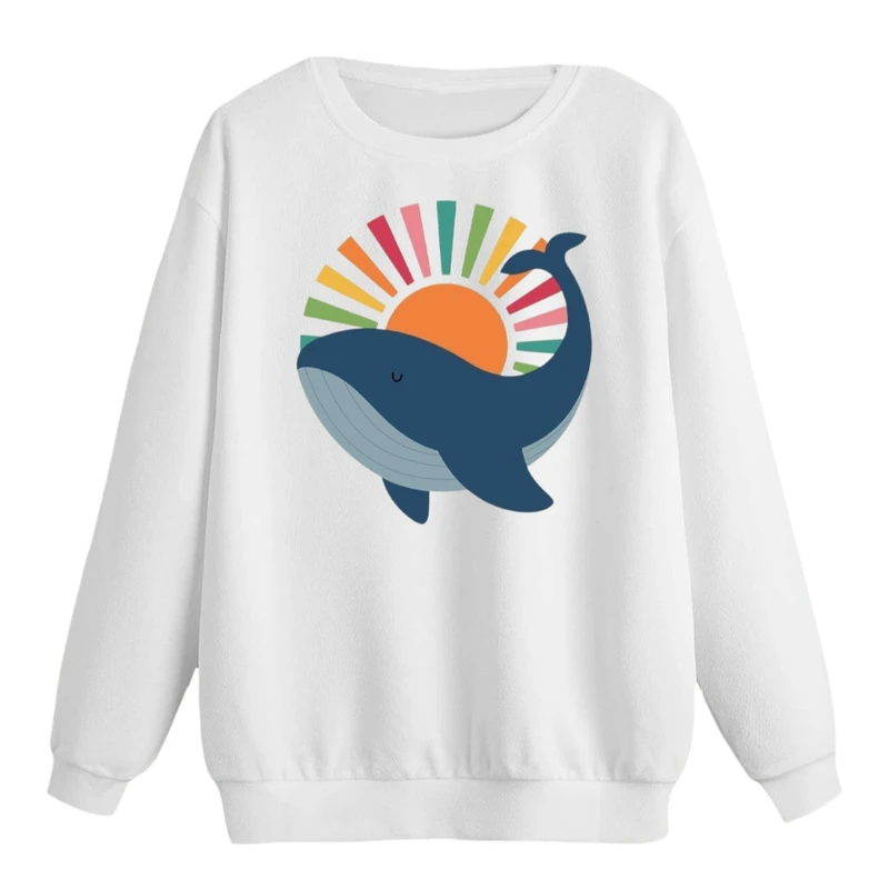 سویشرت زنانه مدل نهنگ مینیمال کد p1  