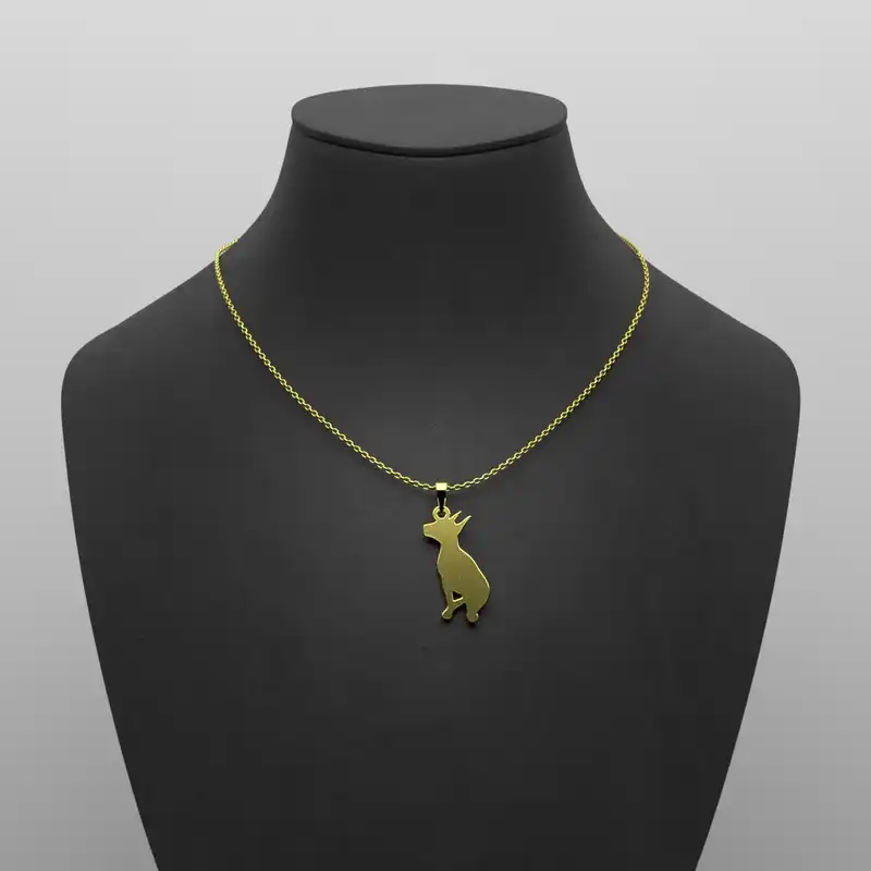 گردنبند طلا 18 عیار زنانه مدوپد مدل سگ کد J3-1-1237