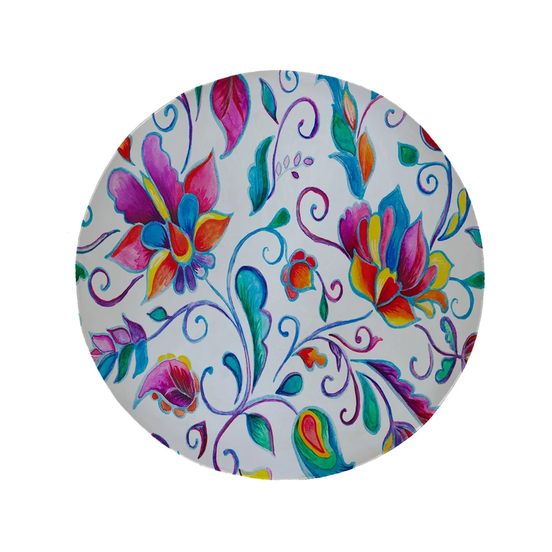 پادری مدل دایره طرح گل کد 6115 سایز 90 × 90 سانتی متر 