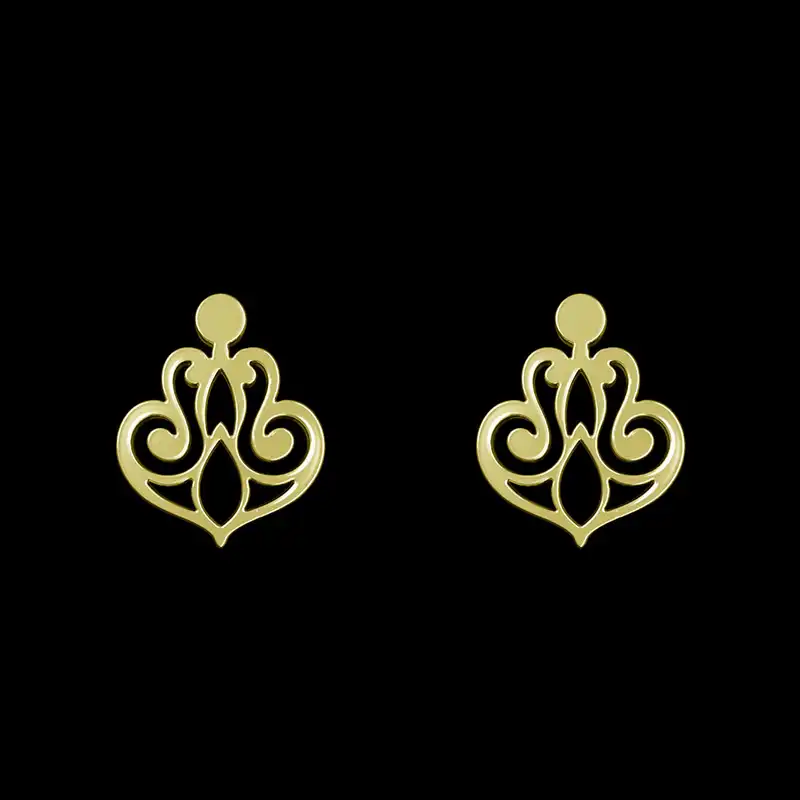 گوشواره طلا 18 عیار زنانه مدوپد مدل اسلیمی کد GA1-15266