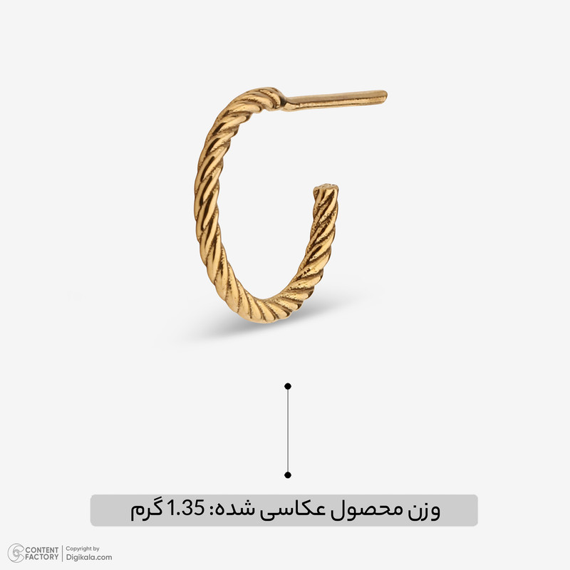 گوشواره میخی طلا 18 عیار زنانه پرسته مدل نیک تاش کد WE636 - 4