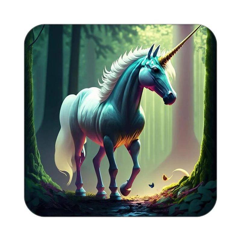 زیر لیوانی کاکتی طرح اسب تک شاخ و یونیکورن مدل mp32638