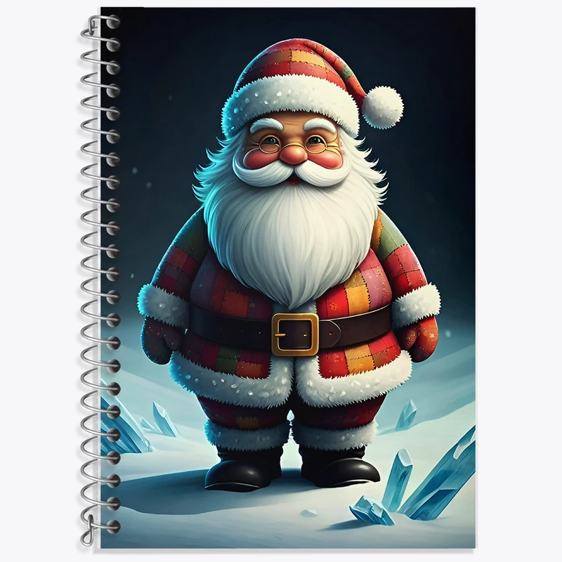 دفتر زبان 50 برگ خندالو مدل دو خط طرح بابانوئل و کریسمس کد F8457