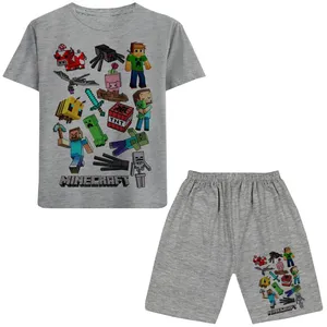 ست تی شرت و شلوارک پسرانه مدل ماین کرفت W55