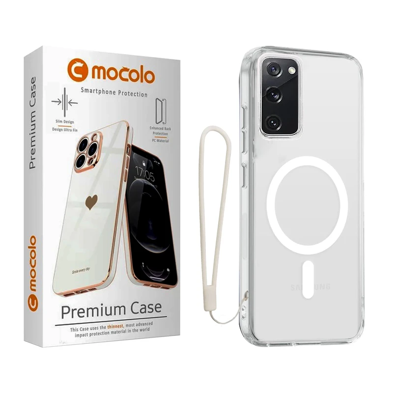 کاور موکولو مدل Clear Magsafe Strap مناسب برای گوشی موبایل سامسونگ Galaxy S20 FE به همراه بند آویز