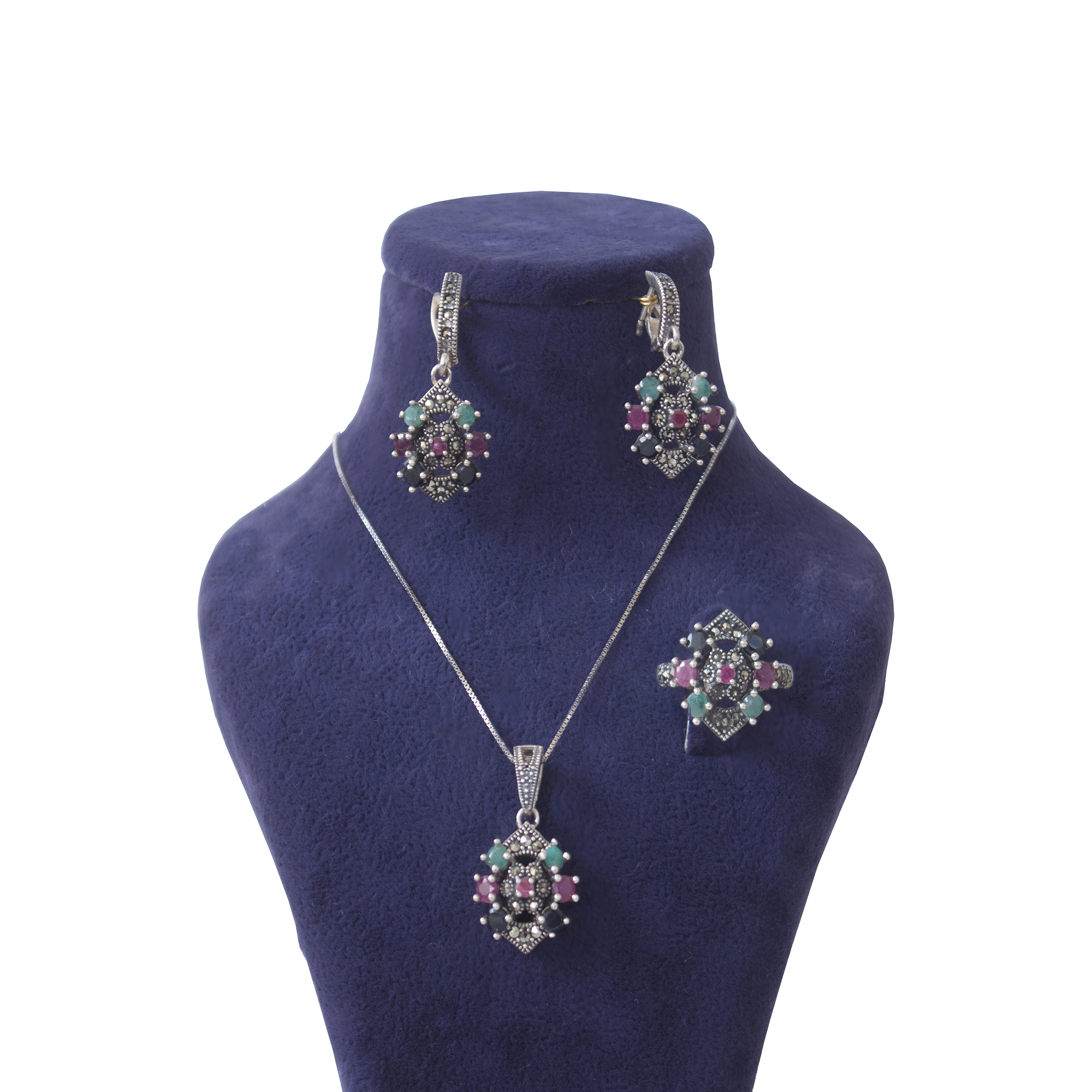 نیم ست نقره زنانه کد 0019