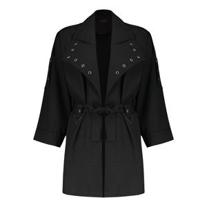 مانتو زنانه مدل یقه پانچ رنگ مشکی