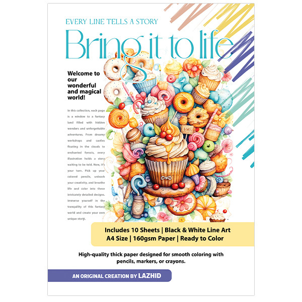 کاغذ چاپی A4 لاژید مدل رنگ آمیزی بزرگسالان بسته 10 عددی