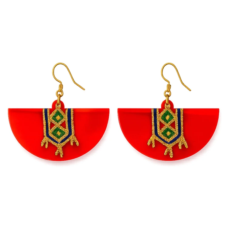 گوشواره آویز زنانه طرح قالیچه