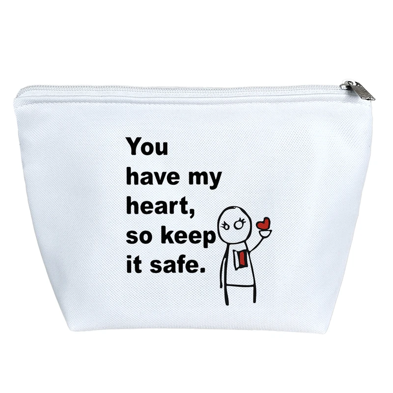 کیف لوازم آرایش دخترانه خندالو مدل You Have My Heart So Keep It Safe کد 8282