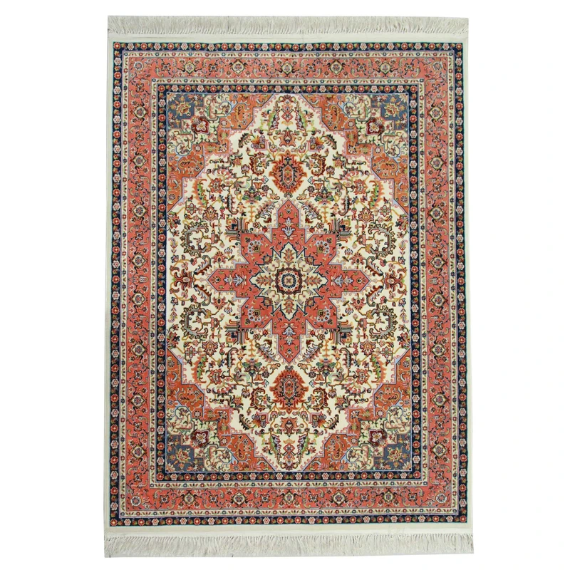 فرش ماشینی آذردکور مدل عرش هریس زمینه کرم