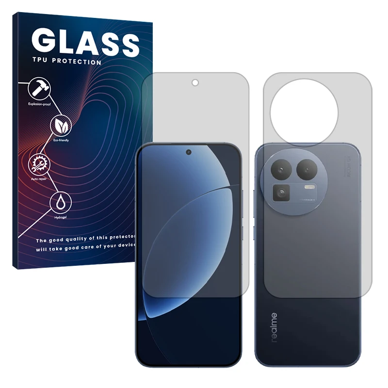 محافظ صفحه نمایش مات گلس مدل هیدروژلی مناسب برای گوشی موبایل ریلمی GT 8 Pro به همراه محافظ پشت صفحه