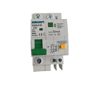 فیوز محافظ جان تکفاز ۳۲ آمپر آرین مدل RCBO-SG65LE-63-C32