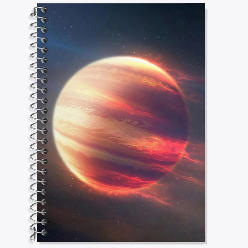 دفتر زبان 50 برگ خندالو مدل دو خط طرح سیاره مشتری کد 25352