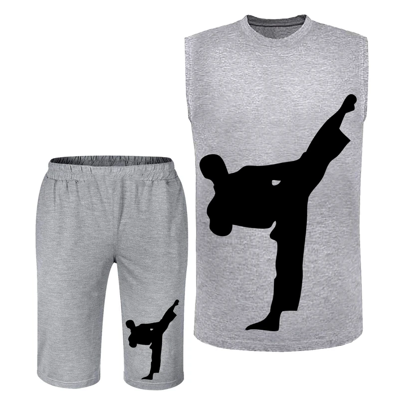 ست تاپ و شلوارک مردانه مدل کاراته A254