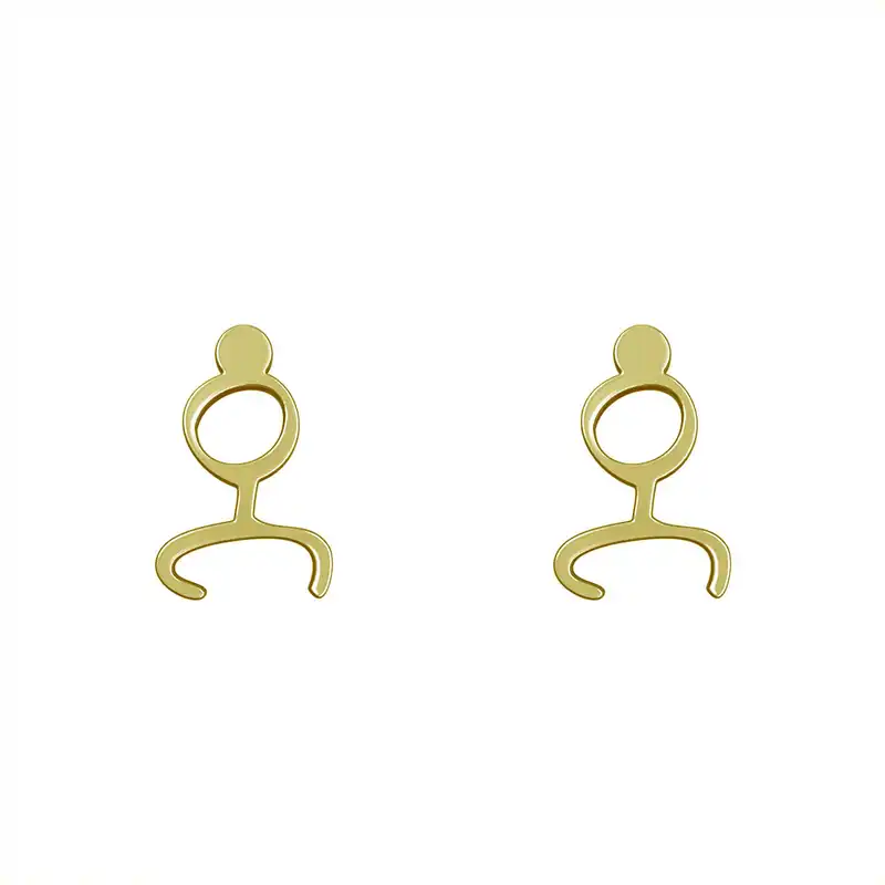 گوشواره طلا 18 عیار زنانه مدوپد مدل هندسی کد GA1-16116