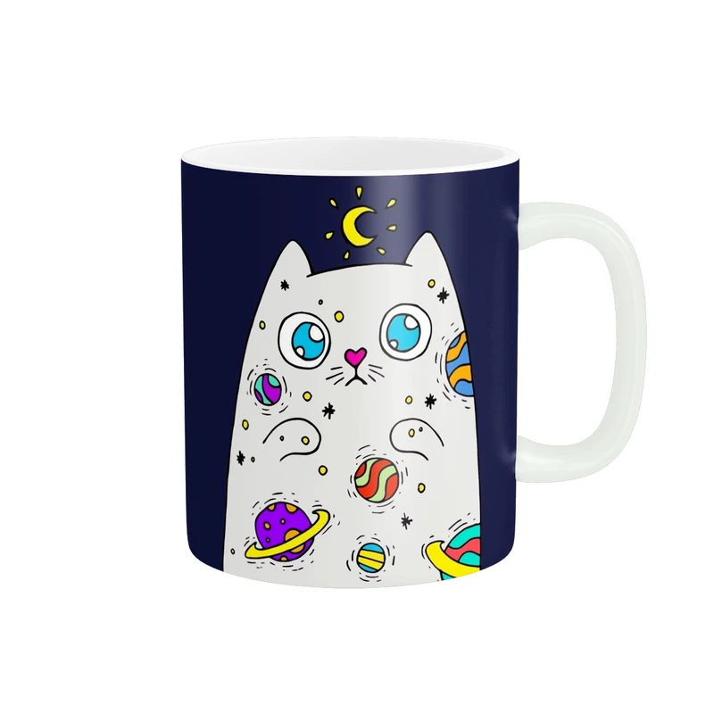 ماگ طرح گربه کیوت کهکشانی کد 236