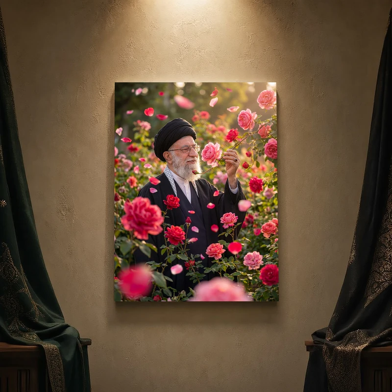 تابلو شاسی مدل مذهبی طرح رهبر شهید امام خامنه‌ای کد 255SM