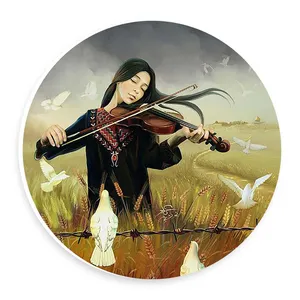   دیوارکوب طرح دختر ویانولیست و کبوترها مدل wtb859