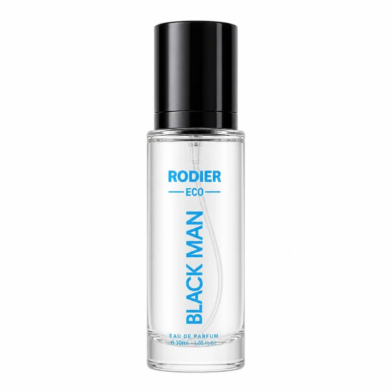 عطر جیبی مردانه رودیر مدل Black Man با رایحه گرم و تلخ حجم 30 میلی لیتر