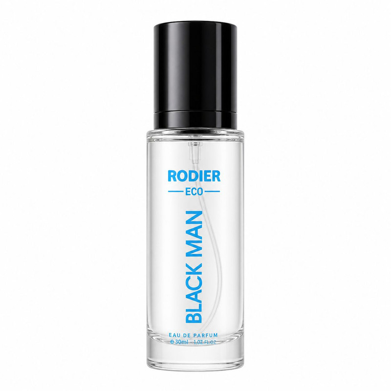 عطر جیبی مردانه رودیر مدل Black Man با رایحه گرم و تلخ حجم 30 میلی لیتر