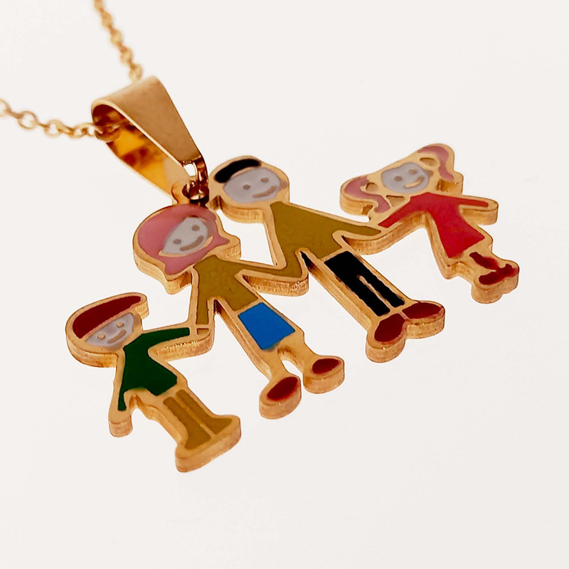 گردنبند دخترانه طرح خانواده مدل 476GAD گردنبند دخترانه طرح خانواده مدل 476GAD