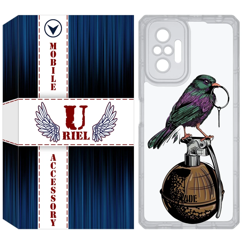 کاور یوریل قاب مدل Clear کد 31 طرح پرنده مناسب برای گوشی موبایل شیائومی Redmi Note 10 Pro / Note 10 Pro Max