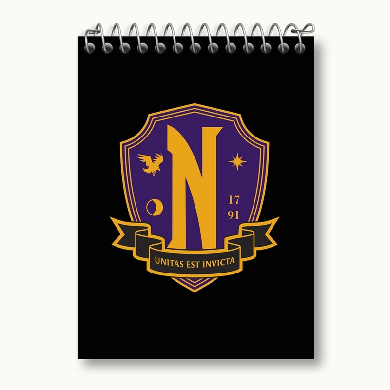 دفتر یادداشت 50 برگ خندالو مدل سریال ونزدی Wednesday کد 25214