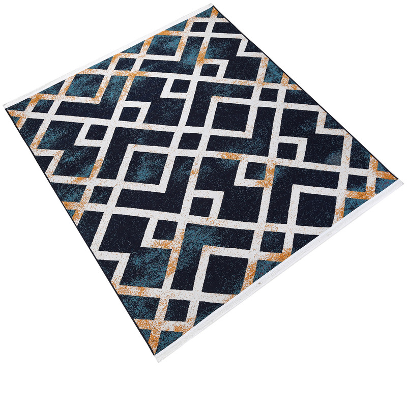 گلیم ماشینی دنیای فرش مدل لوزی  کد 1914