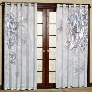 پرده مدل گل دار مخمل پانچی کد 1230 سایز 140x280 سانتی متر