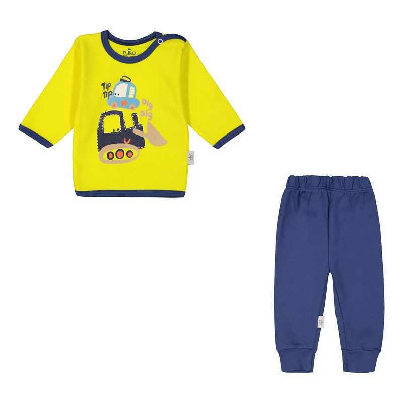 ست تی‌شرت آستین بلند و شلوار راحتی نوزادی ان بی سی مدل VK-16