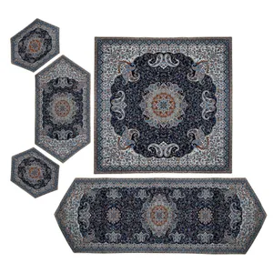 ست 5 تکه رومیزی ترمه طرح شاه نشین کد 20084
