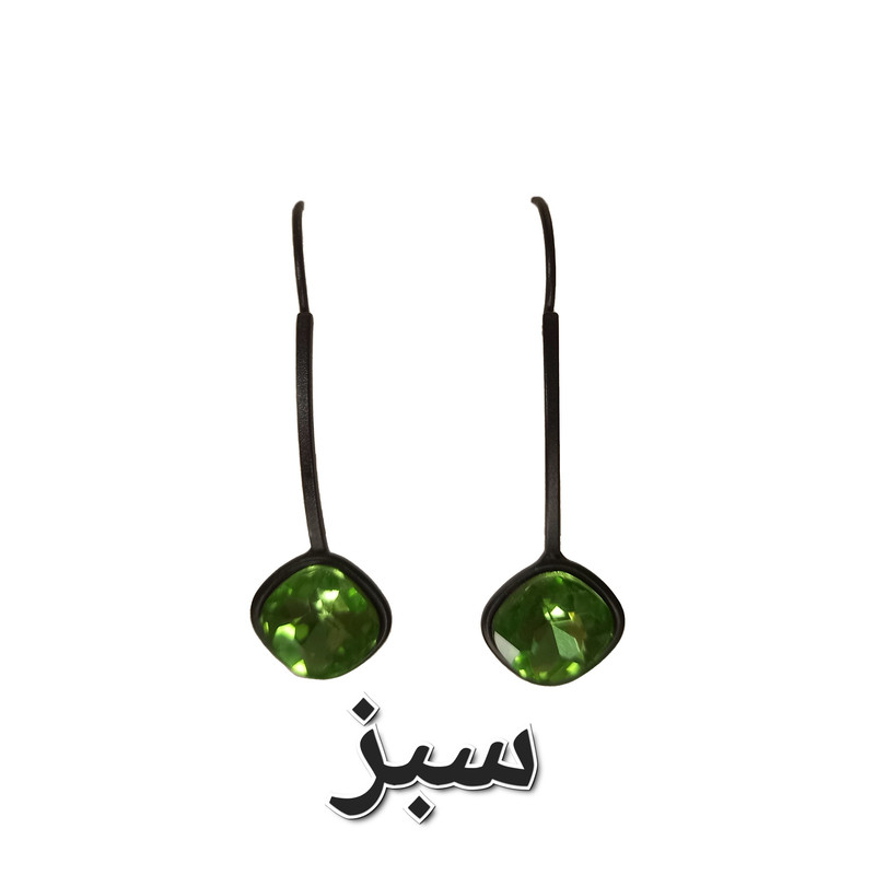 گوشواره دخترانه مدل نگین درشت گوشواره دخترانه مدل نگین درشت