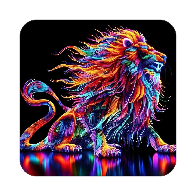 زیر لیوانی کاکتی طرح شیر مدل mp23302