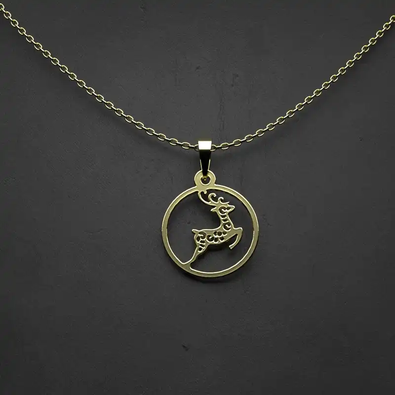 گردنبند طلا 18 عیار زنانه مدوپد مدل هندسی کد CA10242