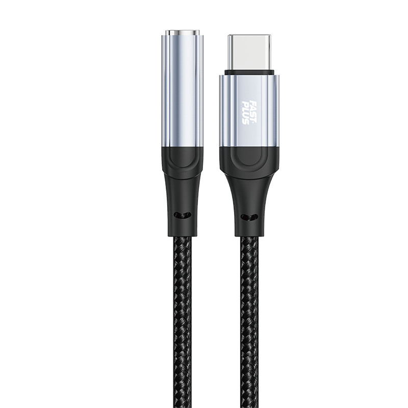 کابل تبدیل USB-C به جک 3.5 میلی متری فست پلاس مدل FW-73 طول 1 متر