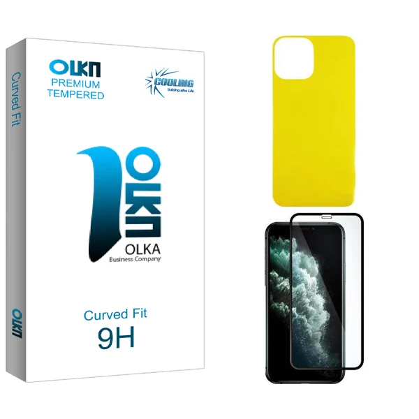 محافظ صفحه نمایش کولینگ مدل Olka مناسب برای گوشی موبایل اپل iPhone 11 promax  به همراه محافظ پشت گوشی