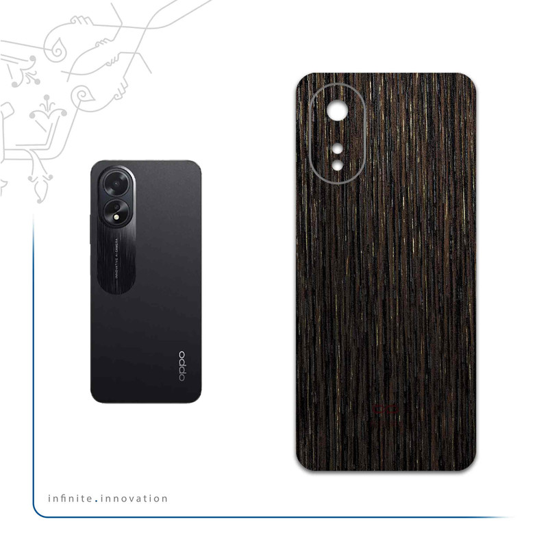 برچسب پوششی ماهوت مدل Dark-Gold-Stripes-Wood مناسب برای گوشی موبایل اپو A38