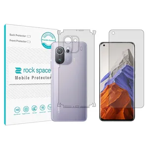 Rockspace transparent screen protector HyGEL model suitable for Xiaomi Mi 11 Pro mobile phone along with the back of the phone