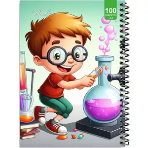 دفتر نقاشی 100 برگ بله مدل رحلی طرح فانتزی پسرانه شیمی دان کد A4-N498