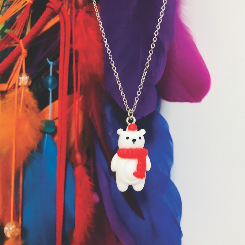 گردنبند دخترانه مدل عروسک خرسی کد 123